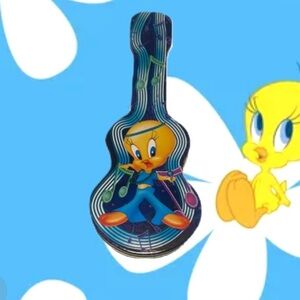 Tweety Bird Guitar Shaped Vintage Tin Box